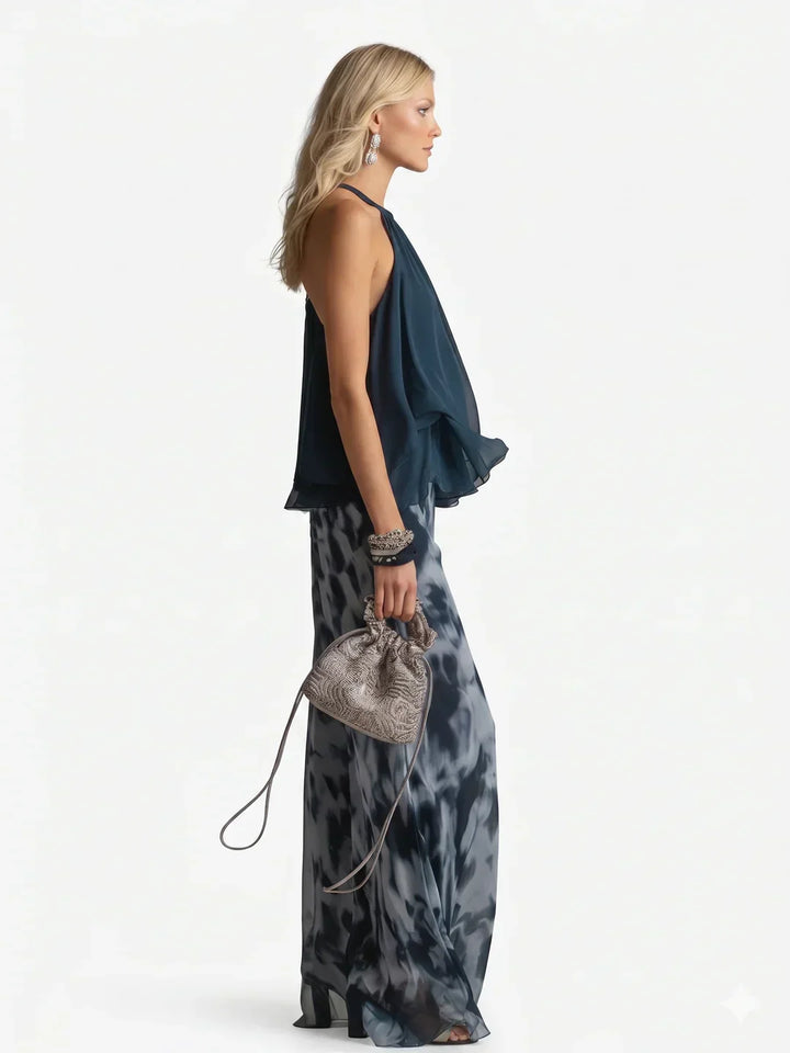 Completo elegante due pezzi in chiffon