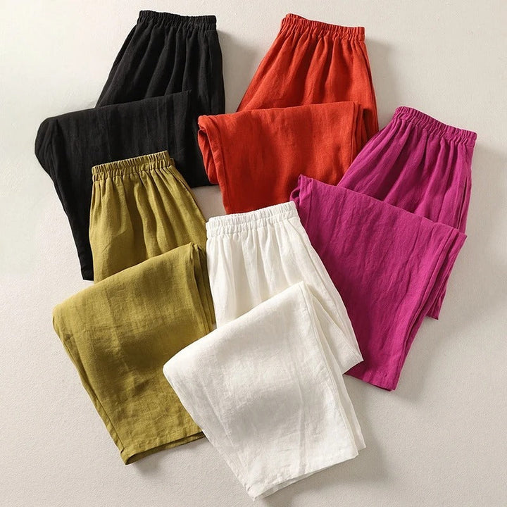 Amalia™ — Pantaloni morbidi in cotone e lino