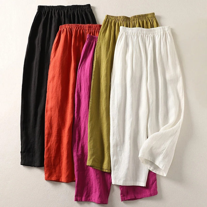 Amalia™ — Pantaloni morbidi in cotone e lino