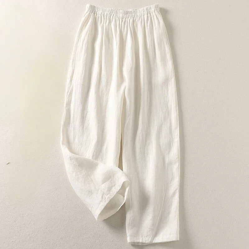 Amalia™ — Pantaloni morbidi in cotone e lino