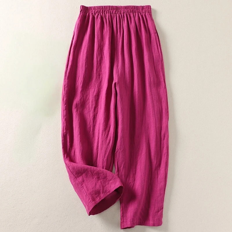 Amalia™ — Pantaloni morbidi in cotone e lino