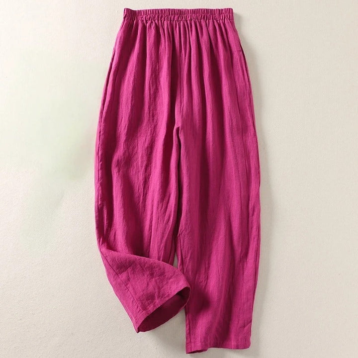 Amalia™ — Pantaloni morbidi in cotone e lino
