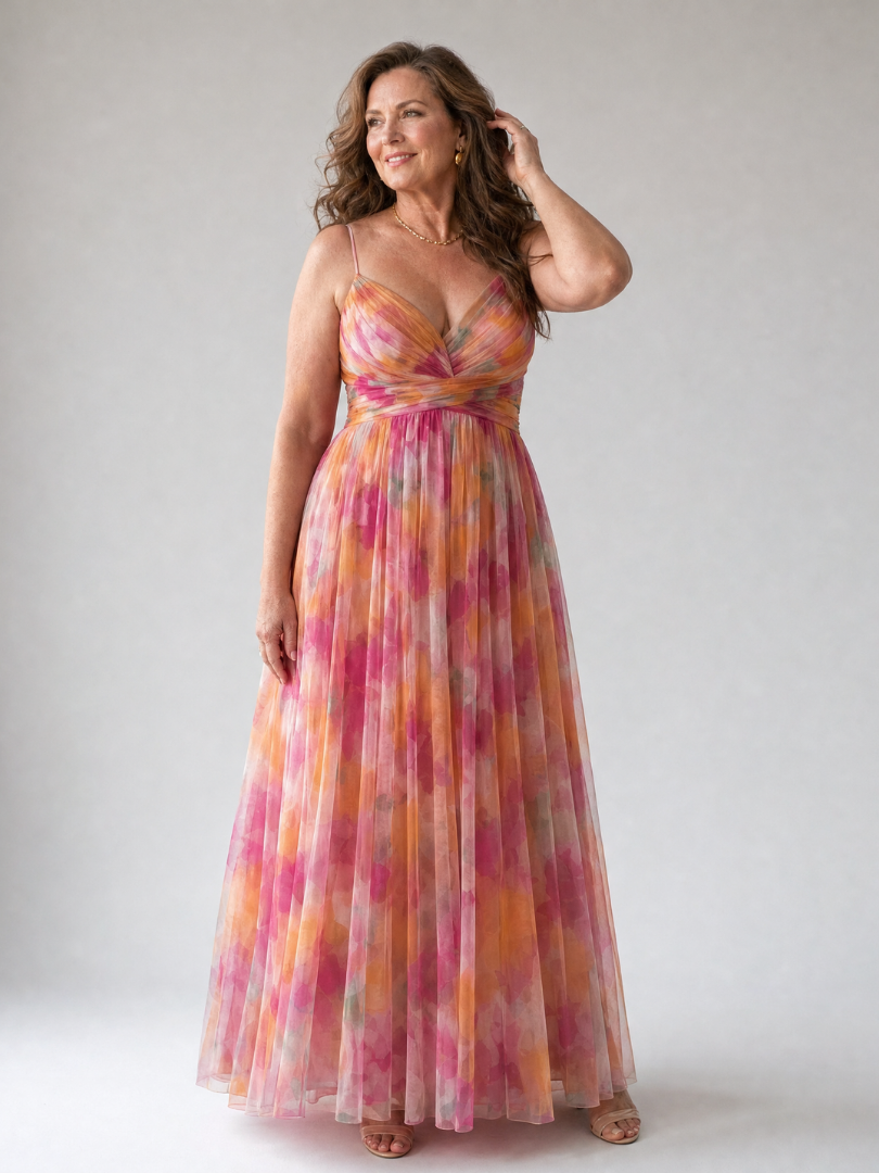Giselle | Abito maxi incantato con motivo floreale