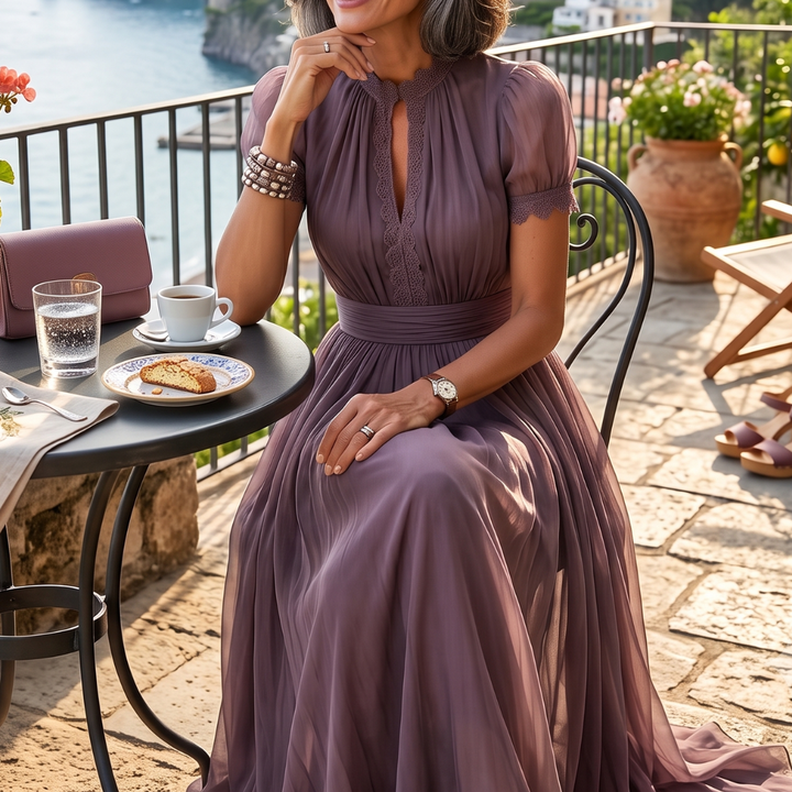 Flavia - Abito lungo con scollo a V