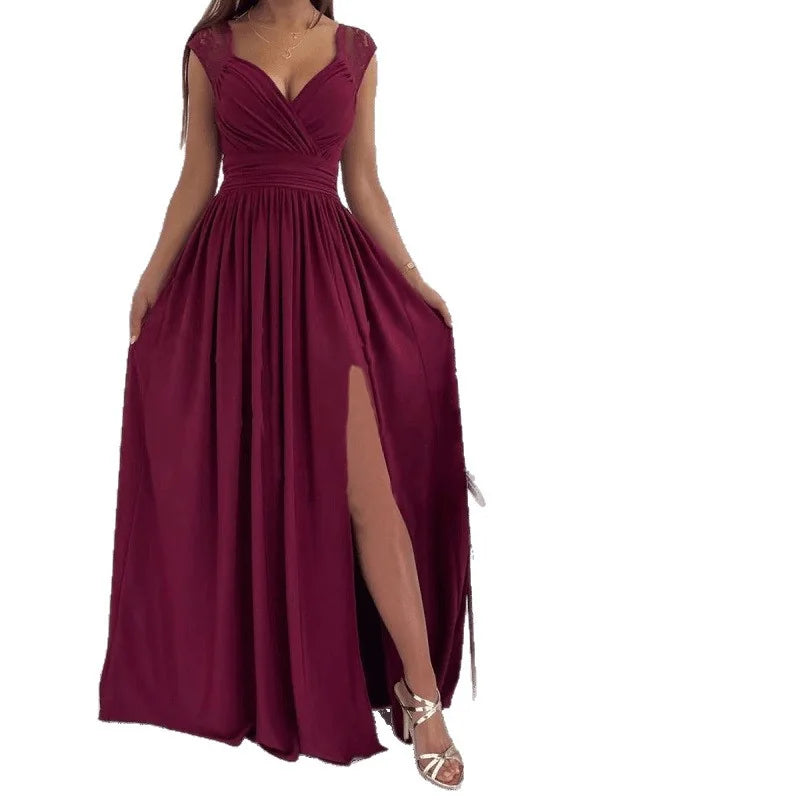 Klaudia | Abito Maxi con Dettagli in Pizzo