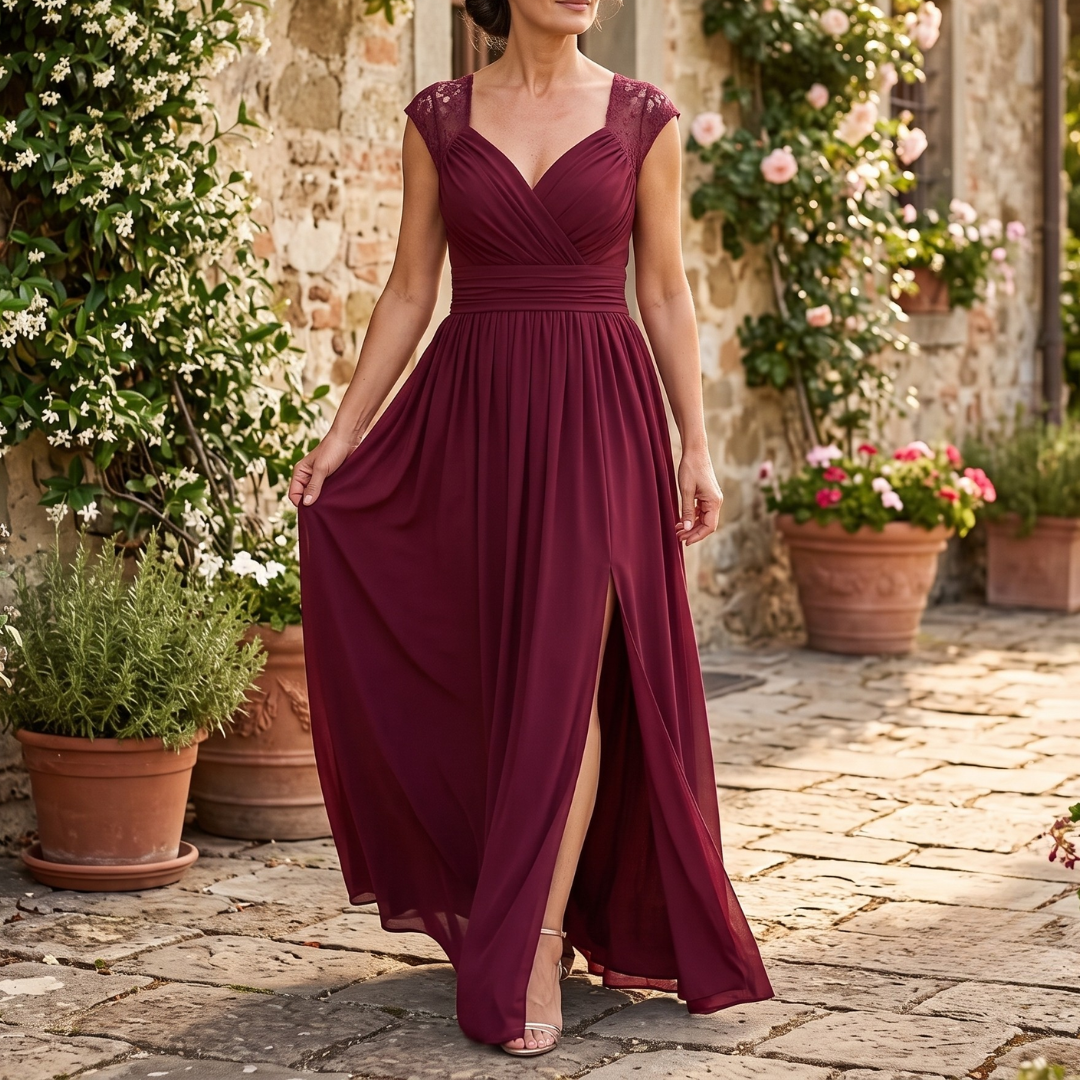 Klaudia | Abito Maxi con Dettagli in Pizzo