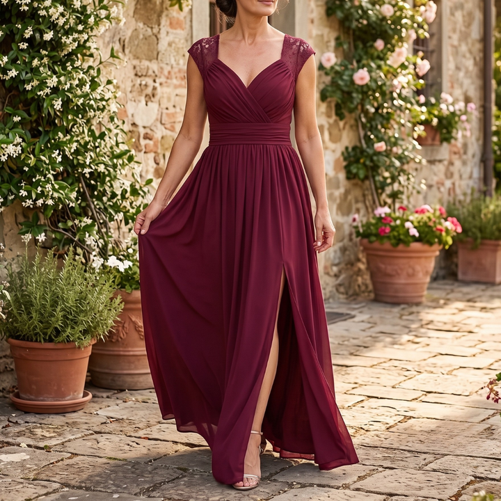 Klaudia | Abito Maxi con Dettagli in Pizzo