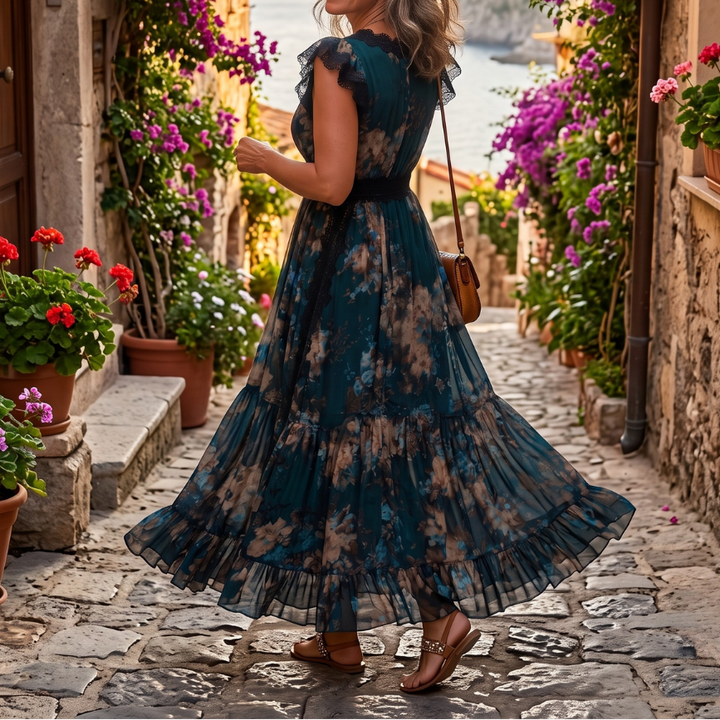 Ginevra | Abito Maxi dal Fascino Floreale