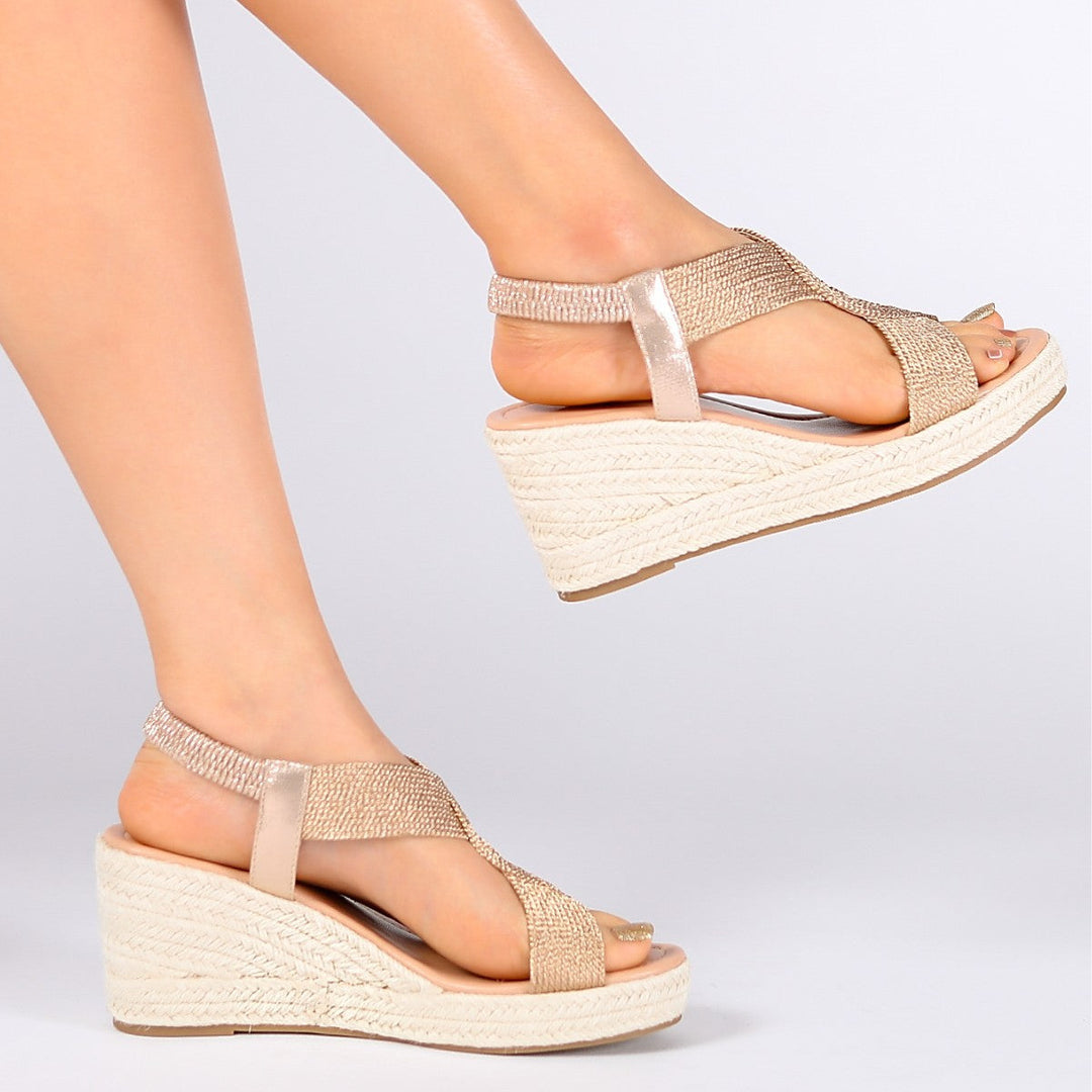 Aroa | Sandali Estivi con Zeppa Intrecciata