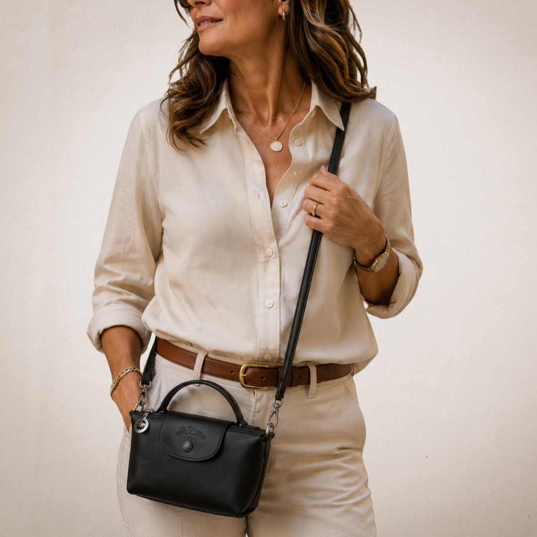 Mini borsa Longchamp in pelle - Nera