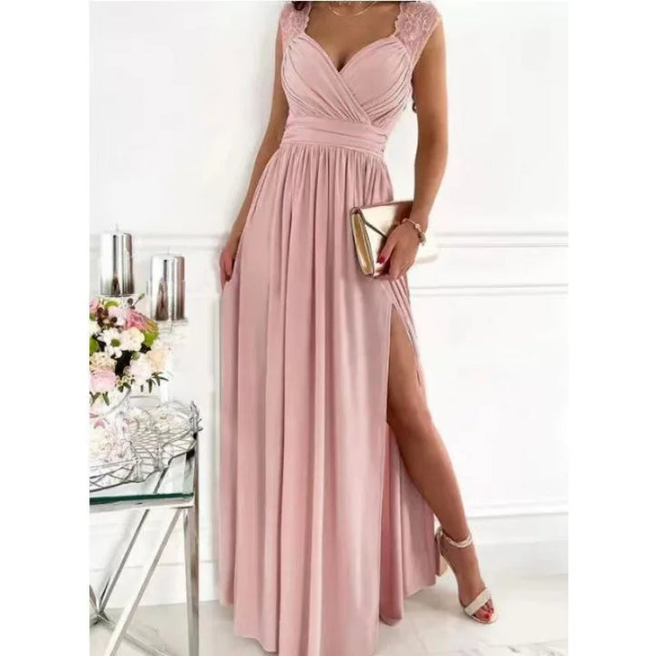 Klaudia | Abito Maxi con Dettagli in Pizzo