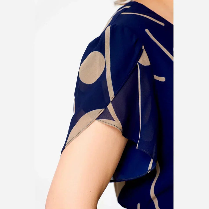 Ivy | Abito midi in chiffon con stampa a pois