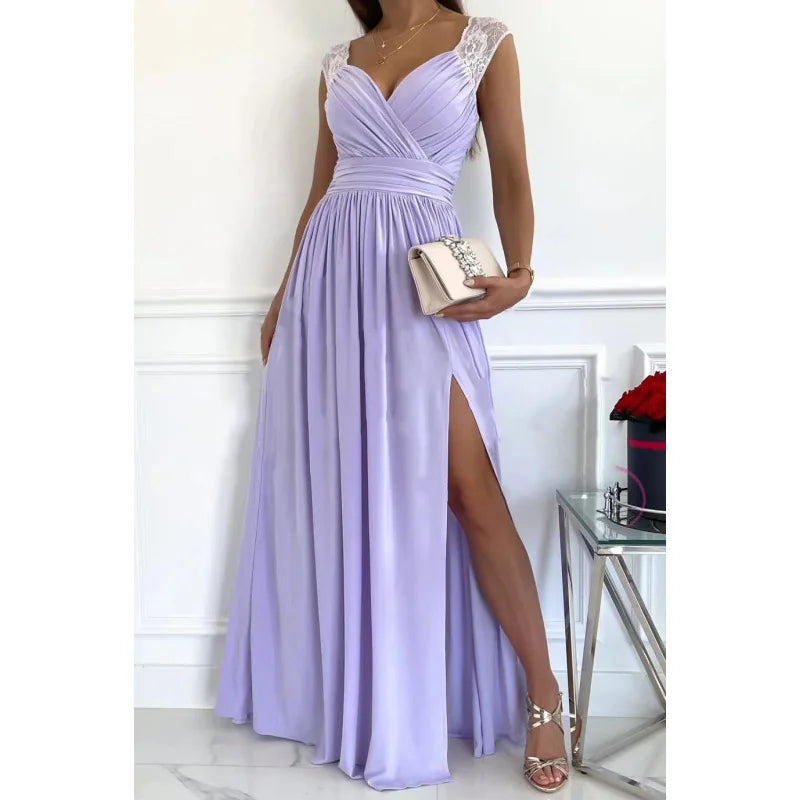 Klaudia | Abito Maxi con Dettagli in Pizzo