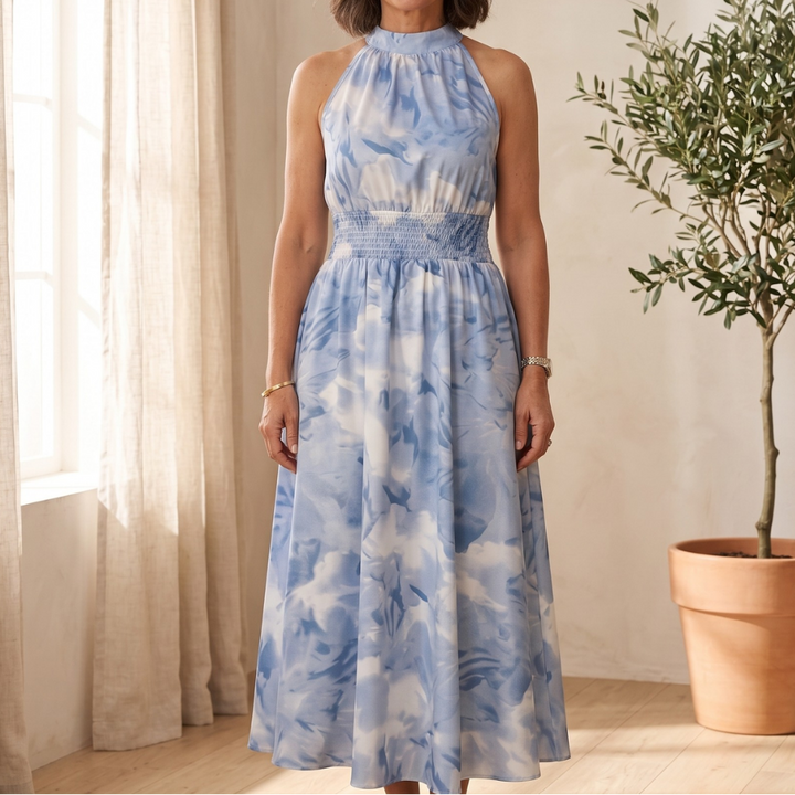Lucia | Elegante Abito Maxi con Collo Halter