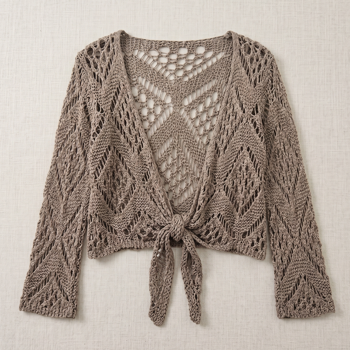 Bianca | Cardigan in Cotone Lavorato all'Uncinetto
