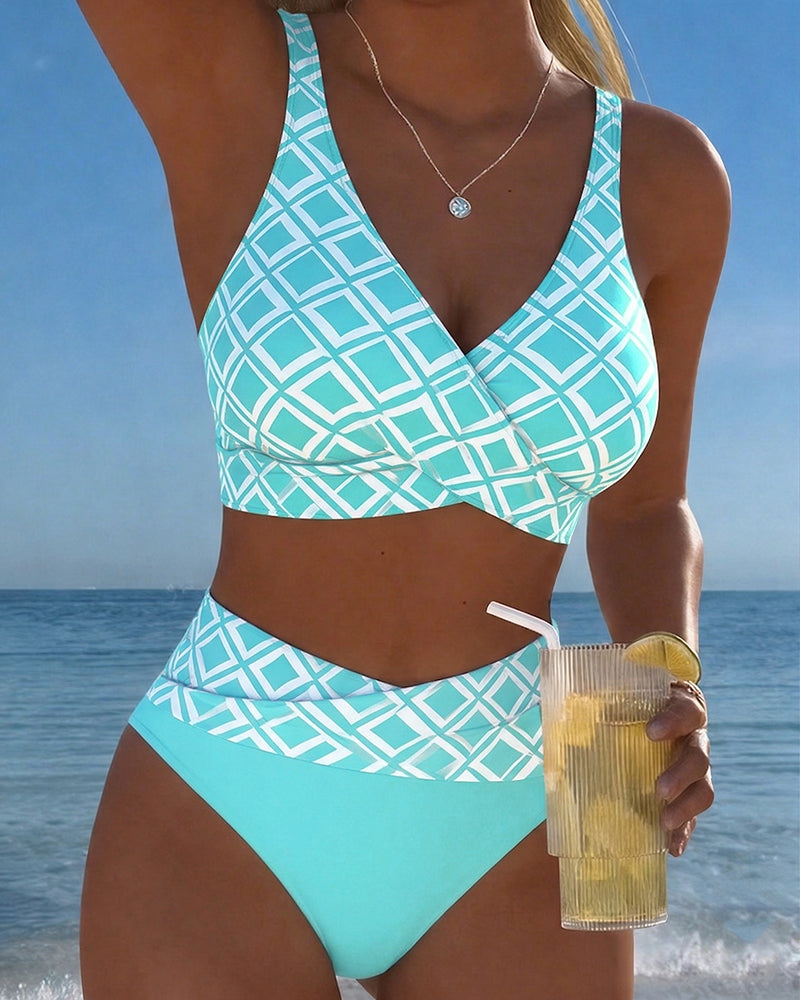 Letícia - Costume da bagno con motivo a rombi