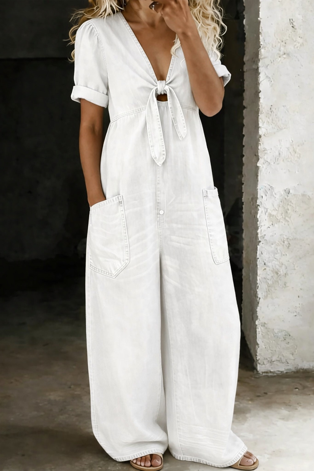 Benigna™ | Tuta in denim a maniche corte