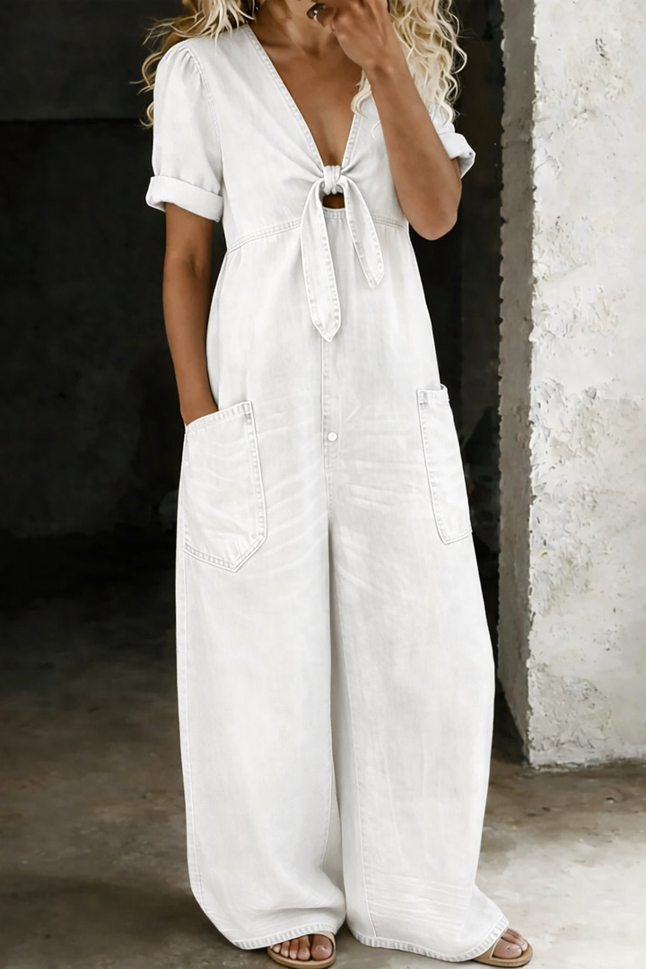 Benigna™ | Tuta in denim a maniche corte