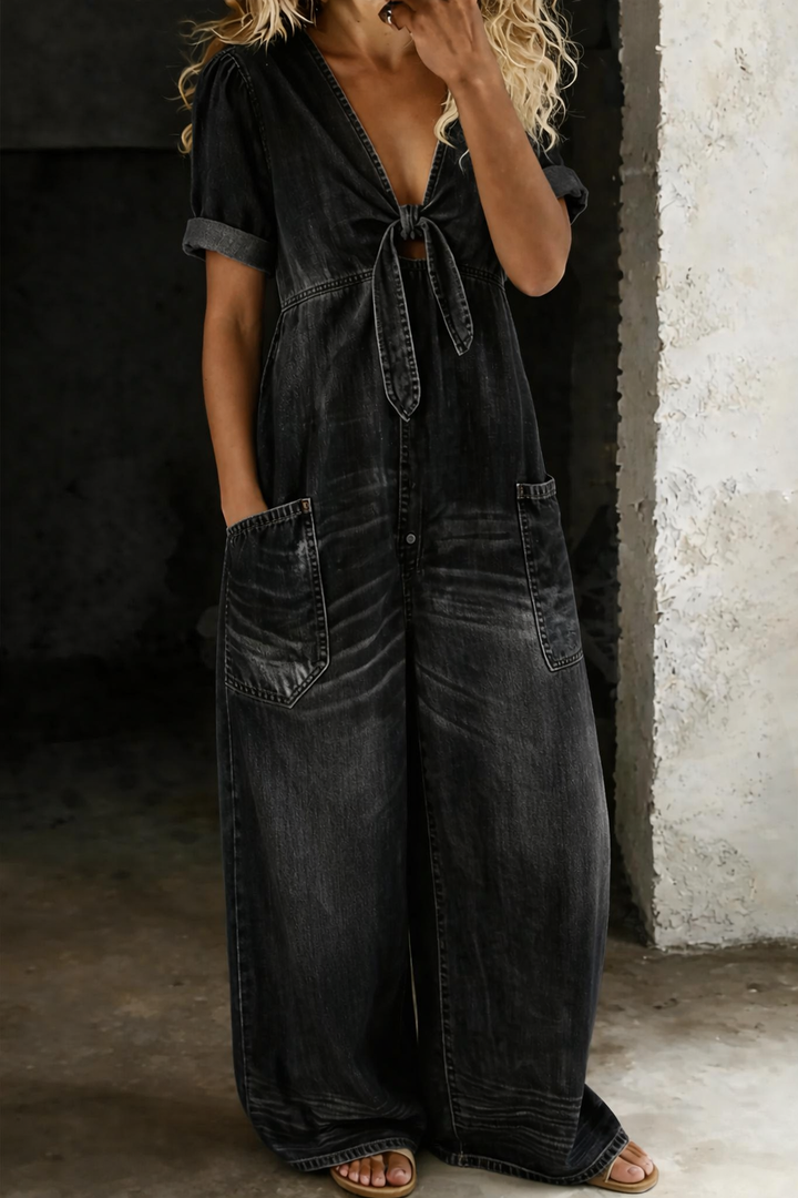 Benigna™ | Tuta in denim a maniche corte