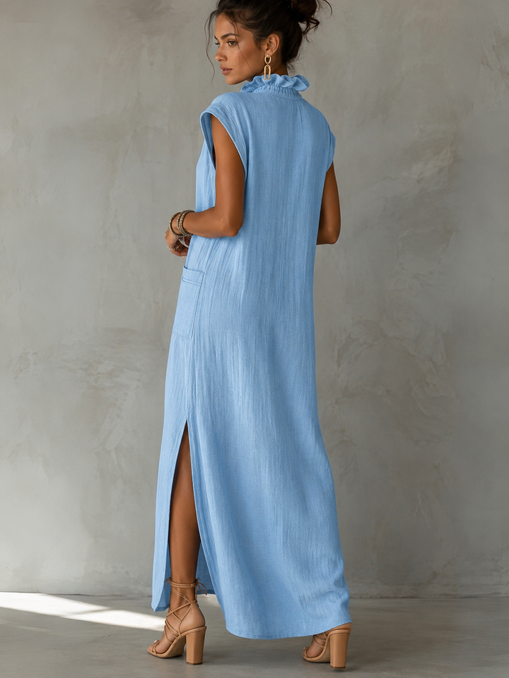Alessia | Elegante Abito Lungo con Scollo a V