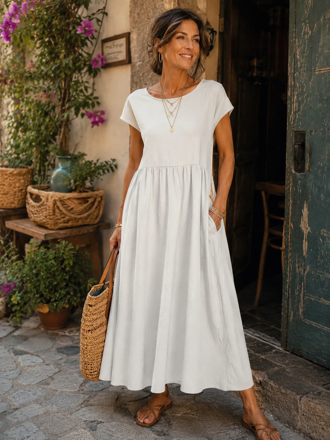 Gabrielle | Abito midi fluido dall'eleganza senza tempo