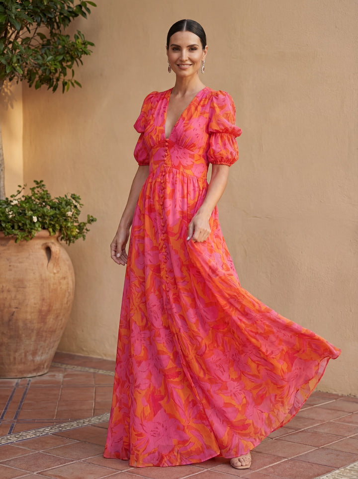 Claire | Abito Lungo dai Colori Vibranti