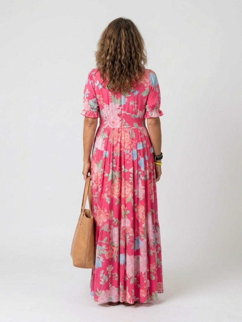 Ione | Abito midi floreale senza maniche