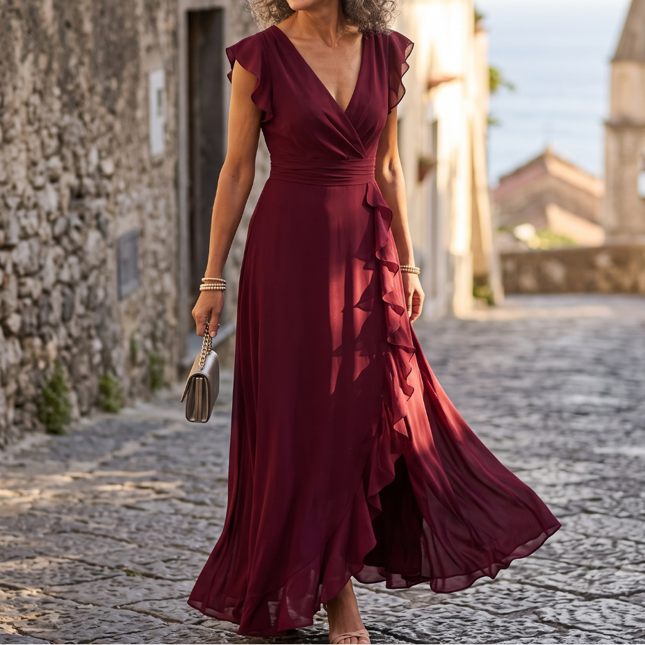 Eliana - Abito lungo con scollo a V
