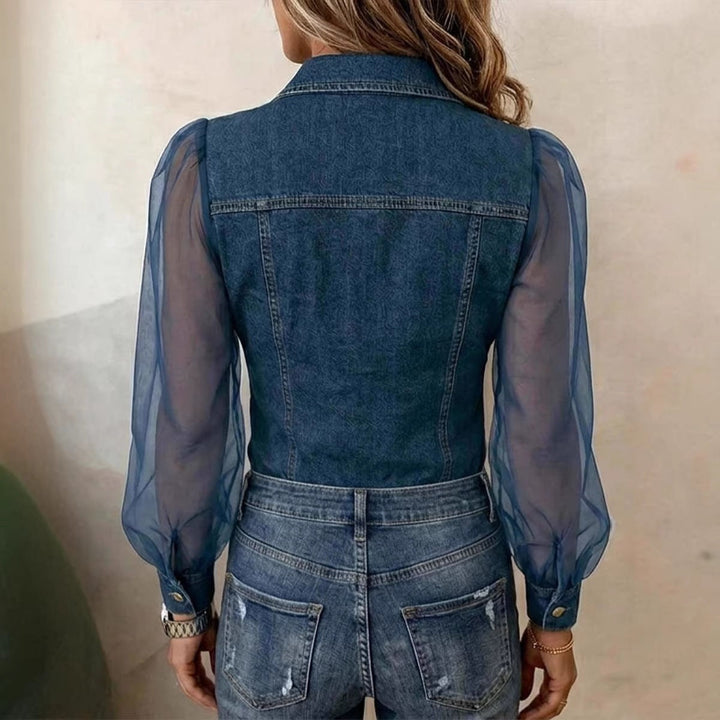 Elodie | Elegante camicetta effetto denim