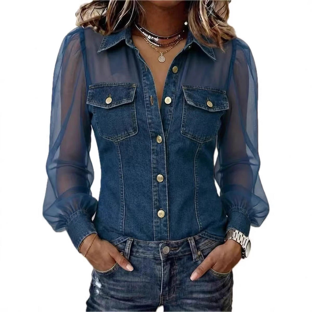 Elodie | Elegante camicetta effetto denim