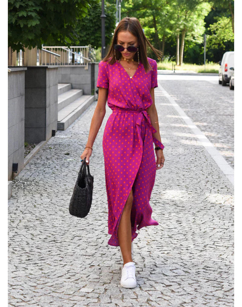 Julia - Abito elegante con scollo a V e linea modellante
