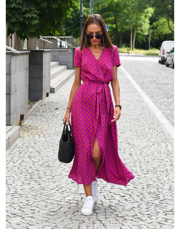 Julia - Abito elegante con scollo a V e linea modellante