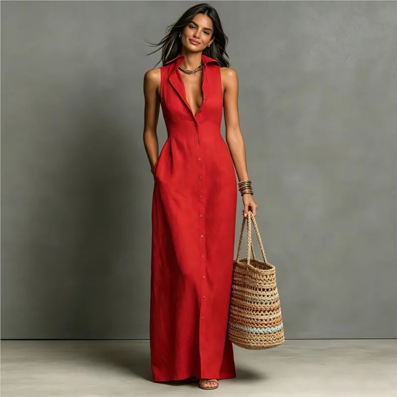 Isabella | Elegante Abito Camicia Lungo