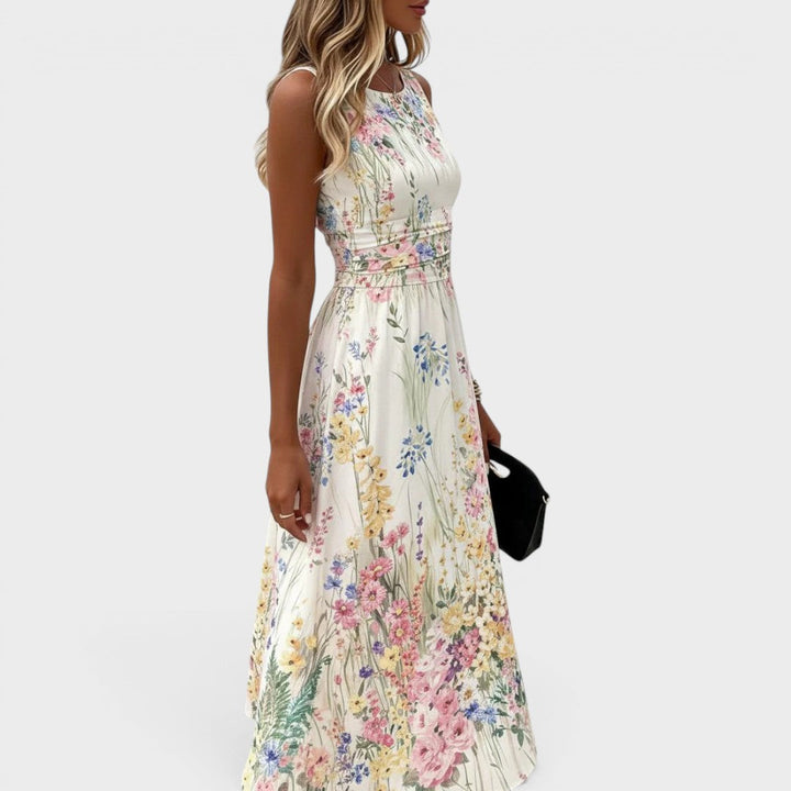 Tanya | Abito midi floreale senza maniche