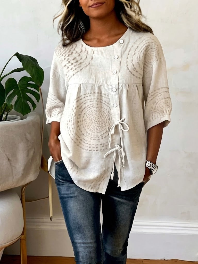 Emeline™ - Soft Embroided Linen Top
