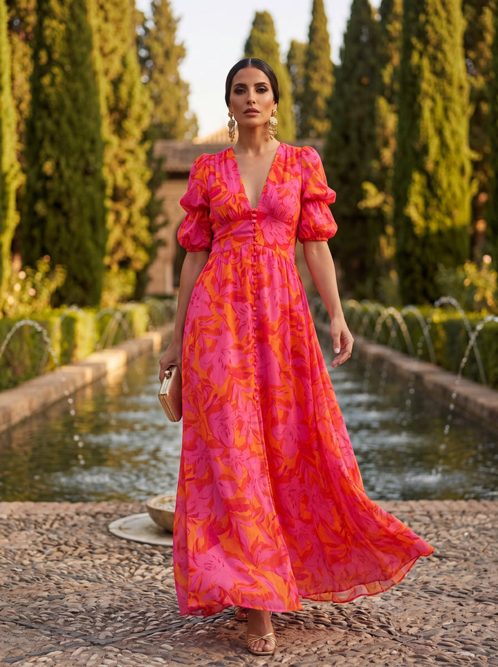 Claire | Abito Lungo dai Colori Vibranti