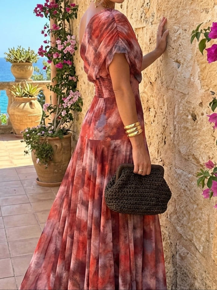 Lavinia | Abito Lungo con effetto acquerello