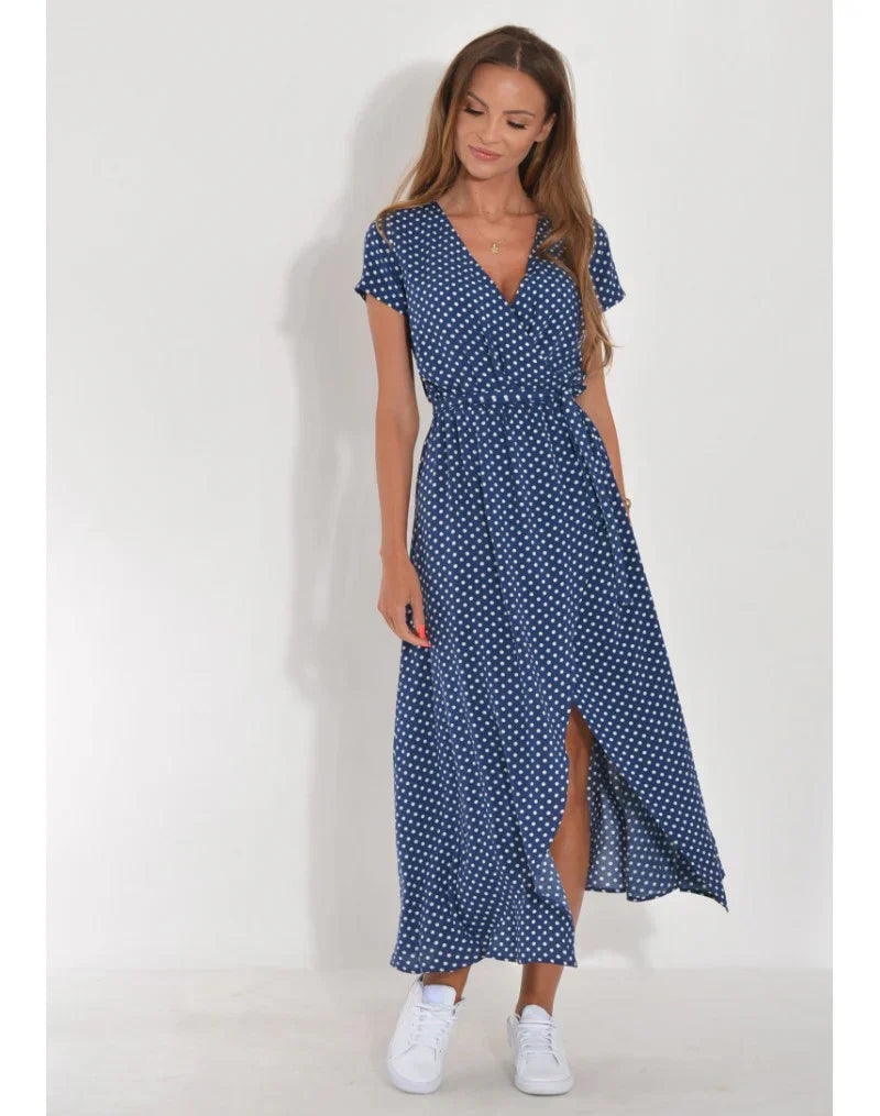 Julia - Abito elegante con scollo a V e linea modellante
