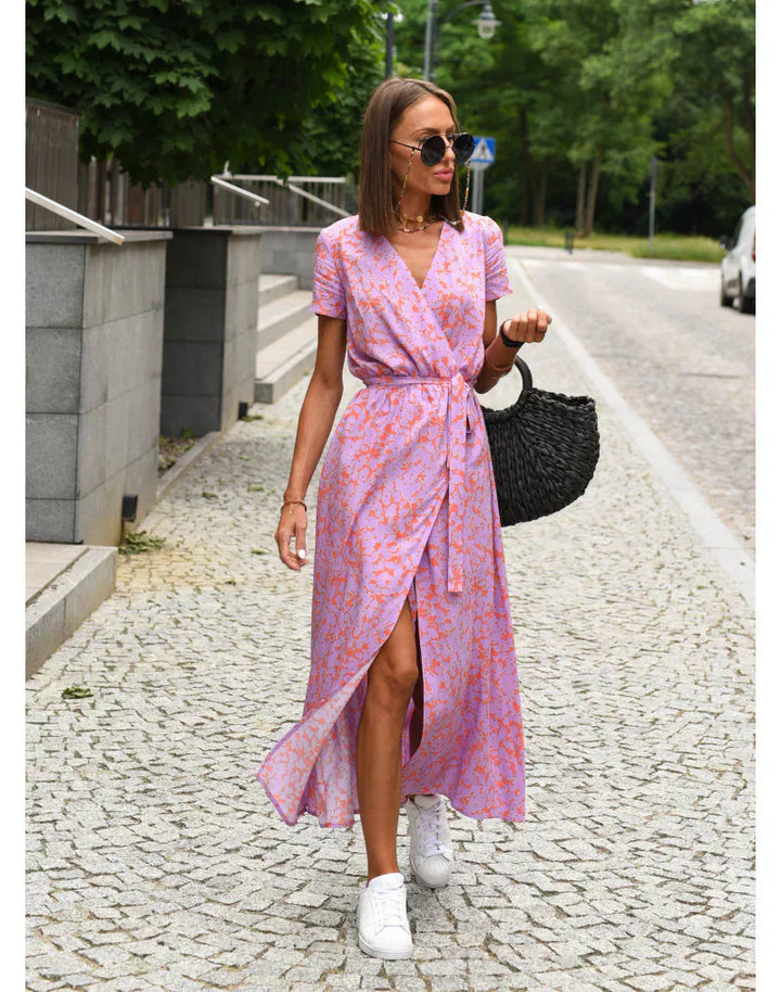 Julia - Abito elegante con scollo a V e linea modellante